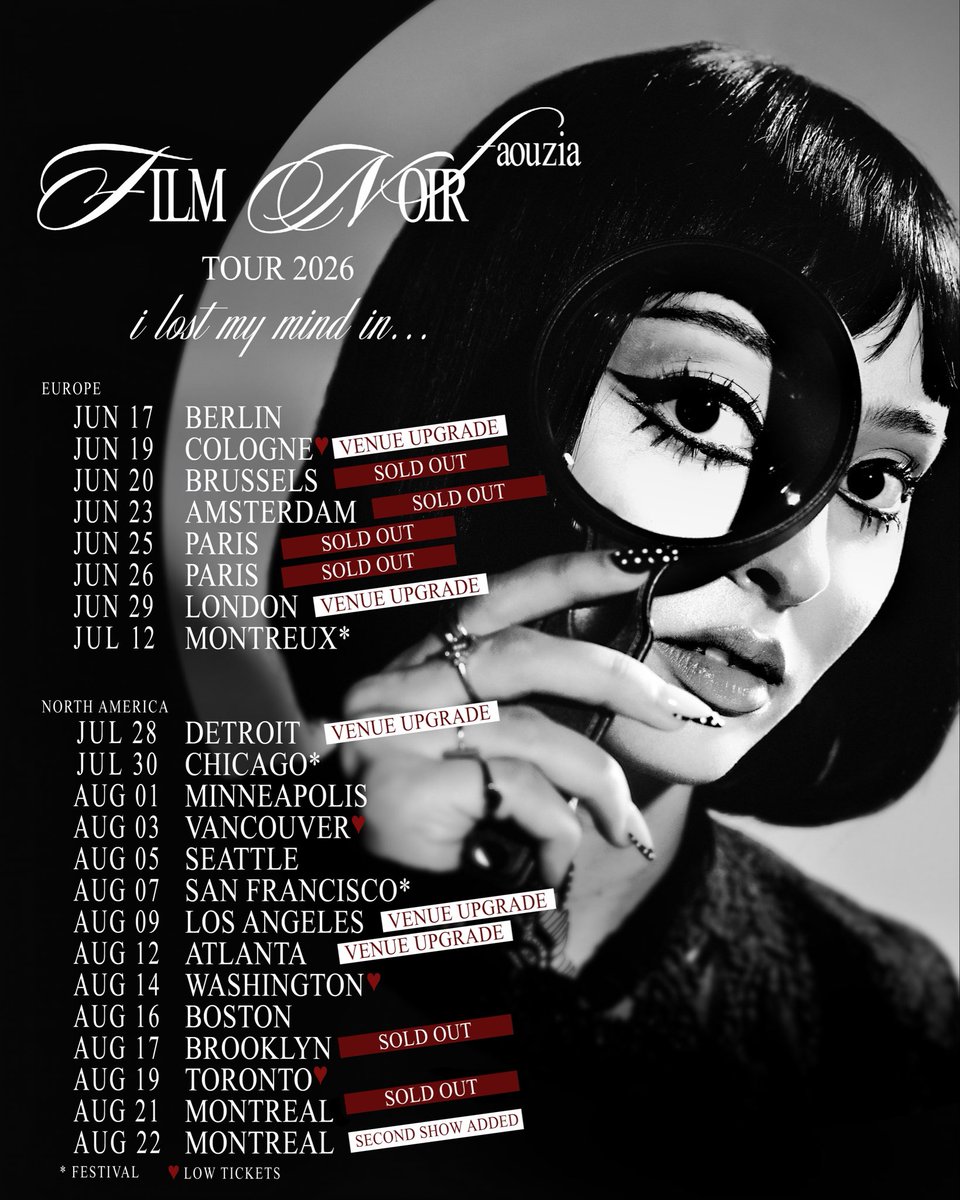 Faouzia Film Noir Tour Poster 2026
